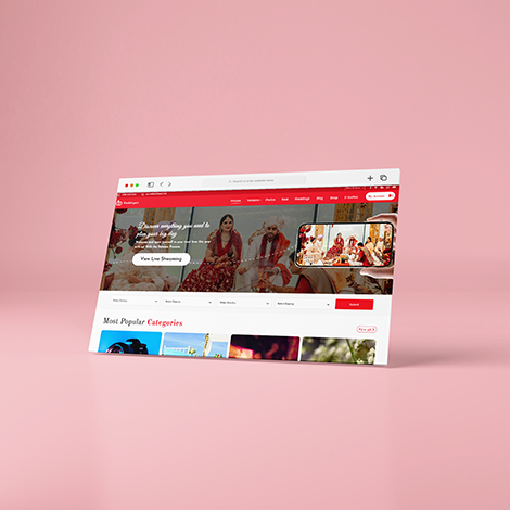 Website providing live wedding streaming services for family and friends